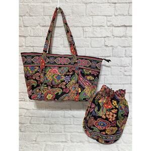 Vera Bradley Symphony in Hue Tote Travel Zipper Bag Duffel + Ditty Bag